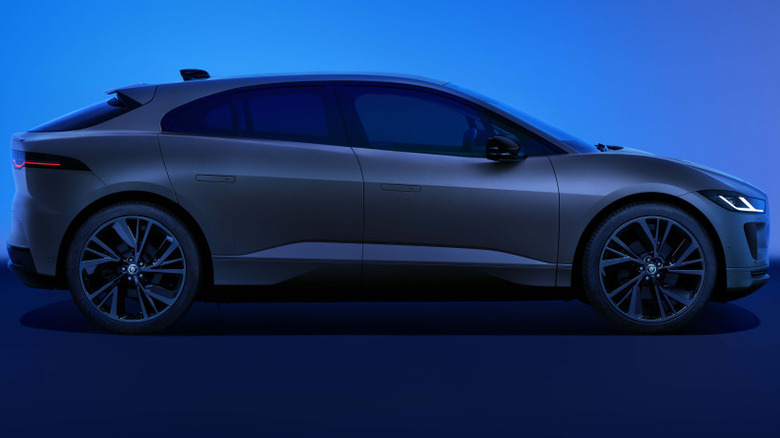 Side shot of a Jaguar I-Pace in a studio setting