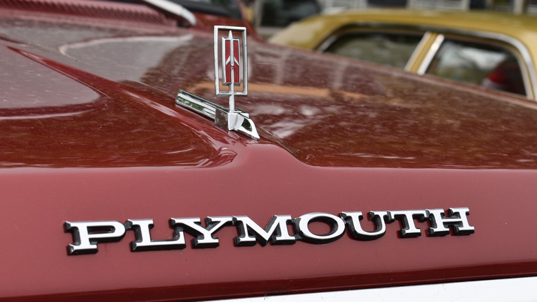 The 1979 Plymouth Trail Duster's hood emblem