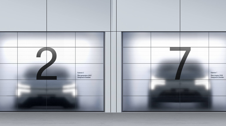 Front end teasers of the Polestar 2 and Polestar 7