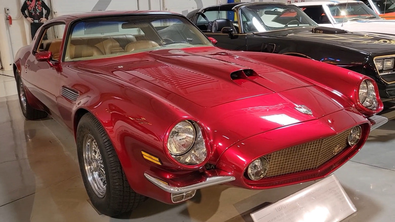 The red Pontiac Firebird Pegasus powered by a Ferrari GTB/4 Daytona V12