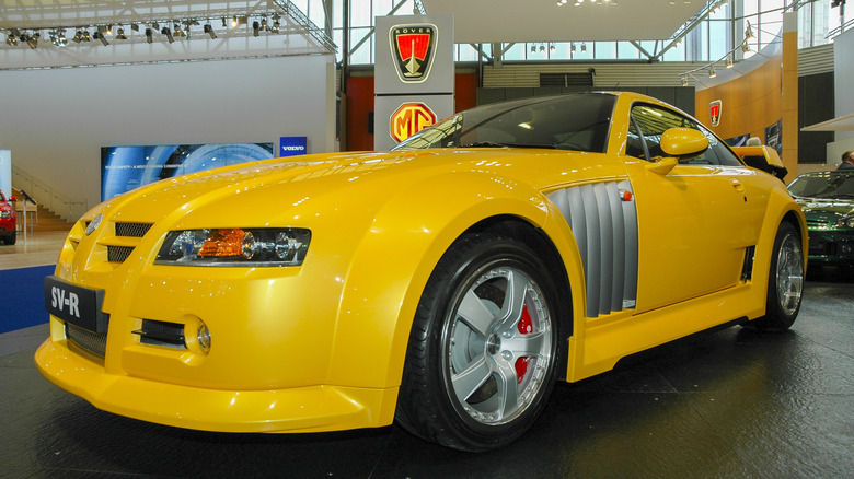 MG XPower SV-R on the motor show stand