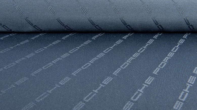 Porsche lettering Midnight Blue fabric