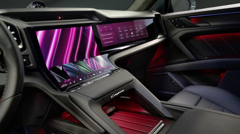 Dashboard screens of a Porsche Cayenne Electric