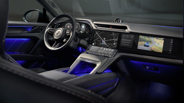 Dashboard of a Porsche Cayenne Electric