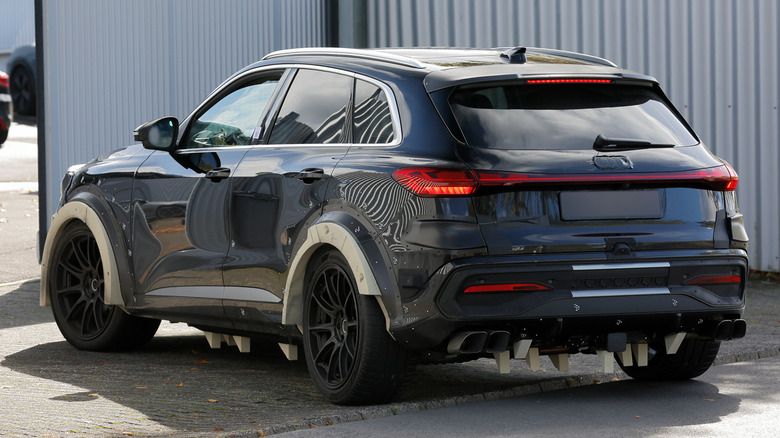 Rear end of an Audi Q5-bodied Porsche SUV test mule