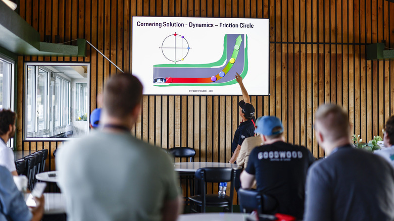 Classroom presentation at the Porsche Track Experience school