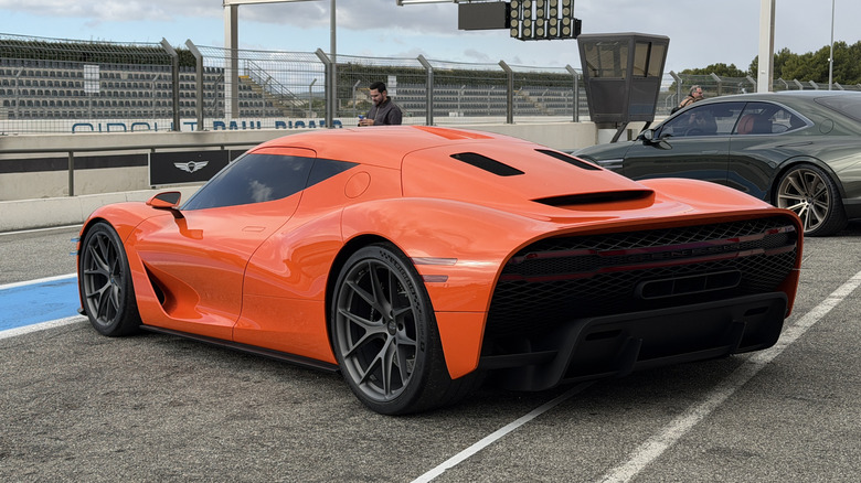 Rear 3/4 view of the Genesis Magma GT concept