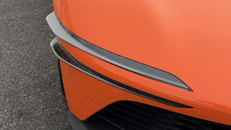 Headlights of the orange Genesis Magma GT concept