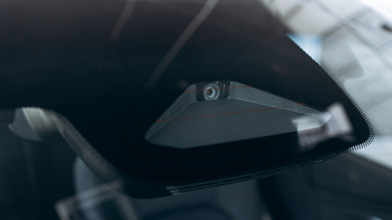 A built in dashcam inside a car