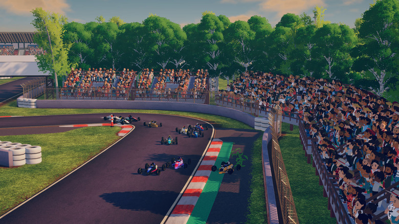 Formula Fords racing the streets of Mexico City in iRacing Arcade