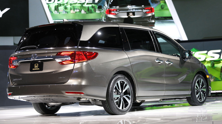 The 2018 Honda Odyssey minivan is shown at its reveal at the 2017 North American International Auto Show on January 9, 2017 in Detroit, Michigan.