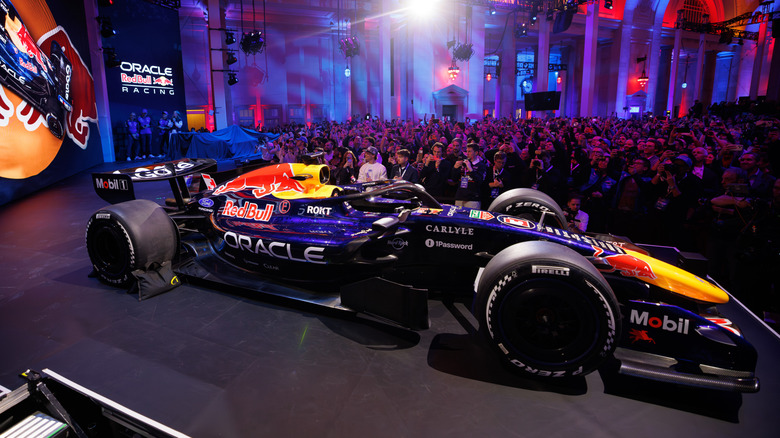 Oracle Red Bull Racing RB22 livery at the Oracle Red Bull Racing and Visa Cash App Racing Bulls livery launch in Detroit, Michigan, USA on January 15, 2026.