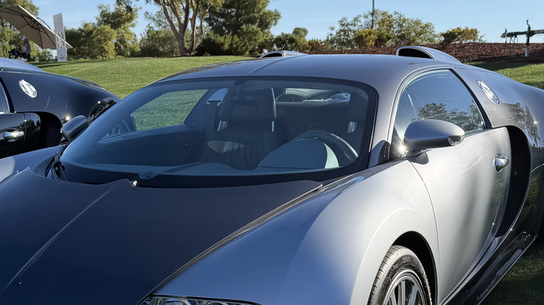 Through nan windshield of a Bugatti Veyron