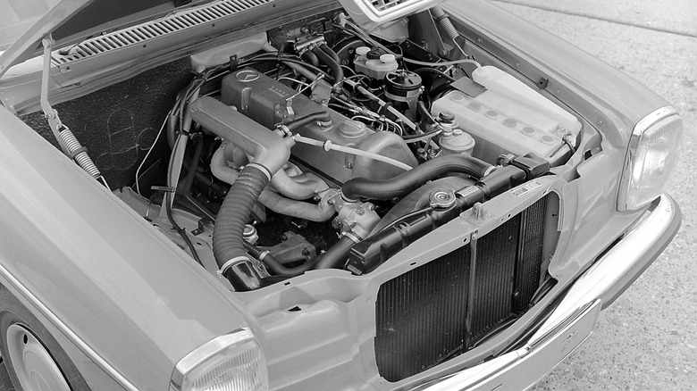 1974 Mercedes-Benz OM617 3.0L inline-5 engine in the W115 sedan