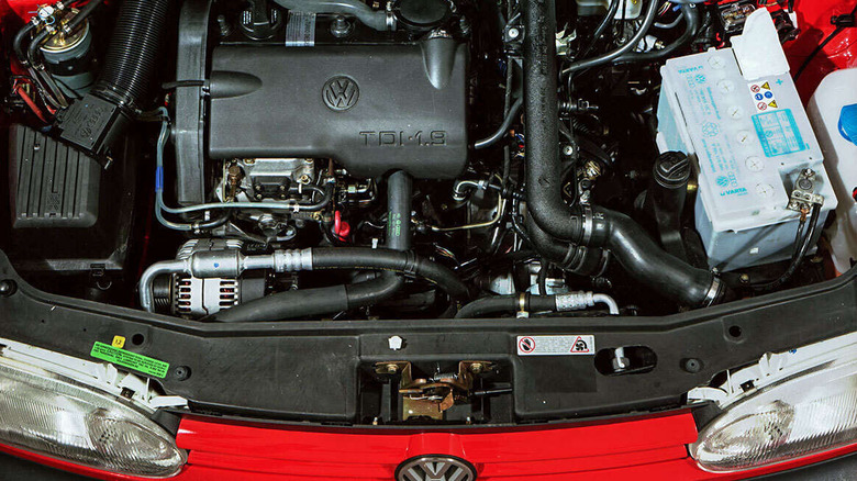 Volkswagen 1.9 TDI engine in the Golf 3 compact car