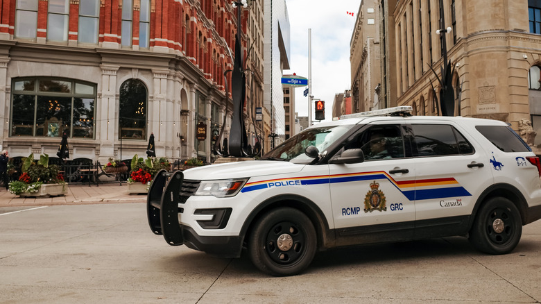 An RCMP Ford Explorer police car in downtown Ottawa.