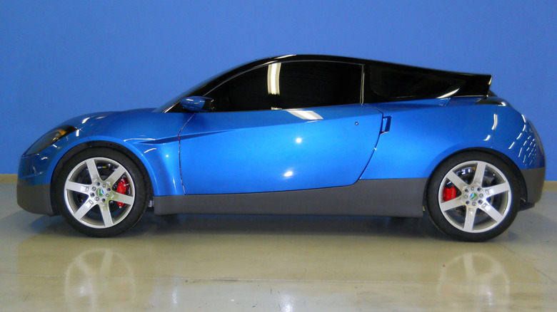 A Rivian R1 sports car prototype