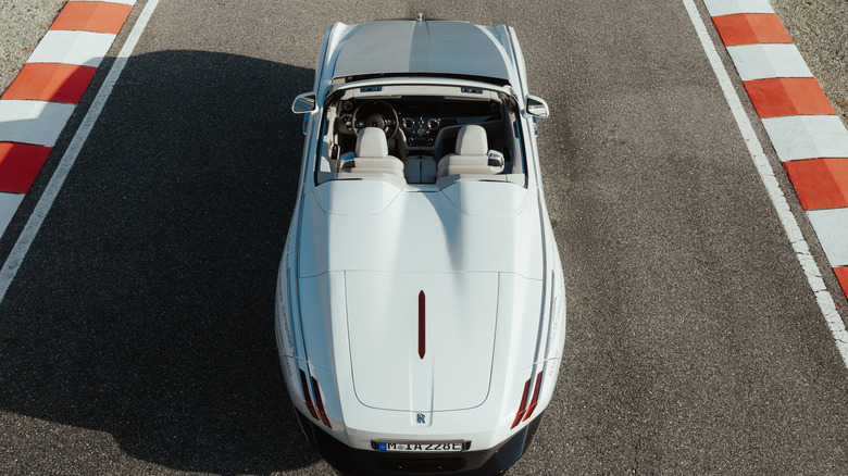 Top down view of a white Rolls-Royce Nightingale