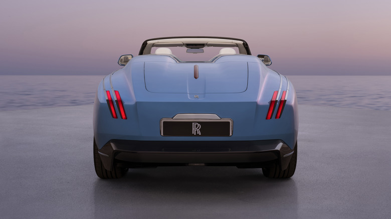 Rear end of the blue Rolls-Royce Project Nightingale