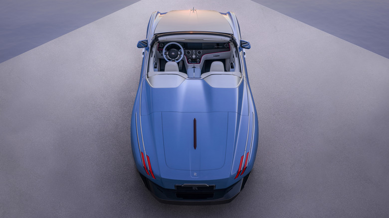 Top down view of a blue Rolls-Royce Project Nightingale