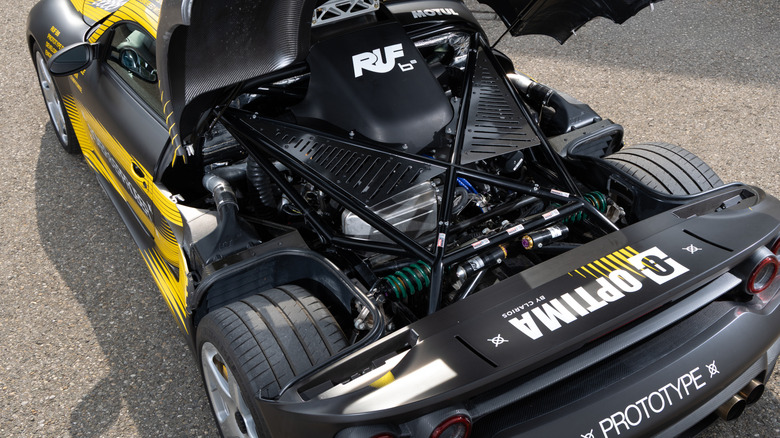 Ruf's new 4.8-liter turbo "B8" engine in a lengthened CTR3 chassis
