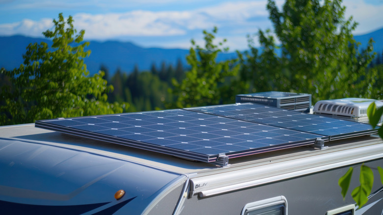 Solar panels on an RV