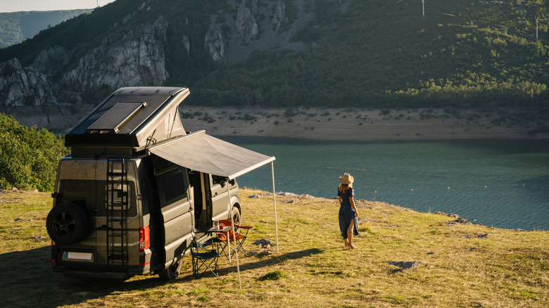 An RV using portable power station