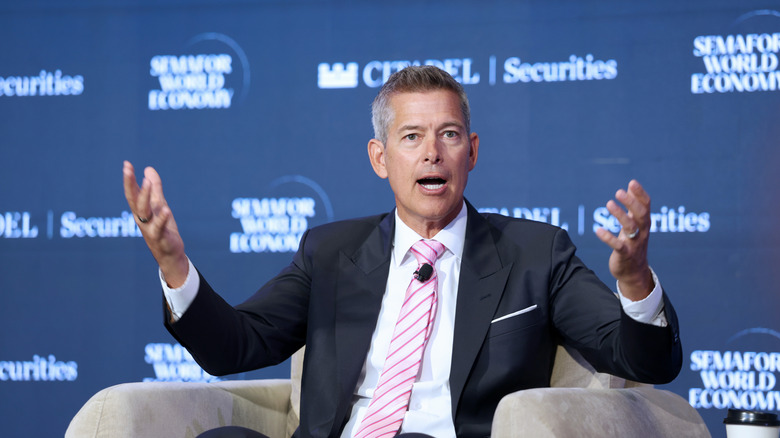 Sean Duffy speaks on stage during Semafor World Economy 2026 on April 17, 2026 in Washington, DC.