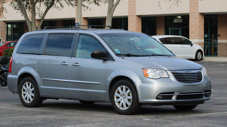 Silver Chrysler Town & Country minivan