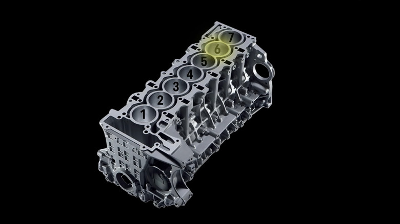 A rendition of an inline-7 engine