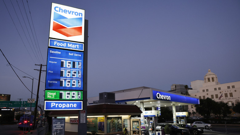 High gas prices at that one California gas station that's notorious for being pricier than other nearby gas stations