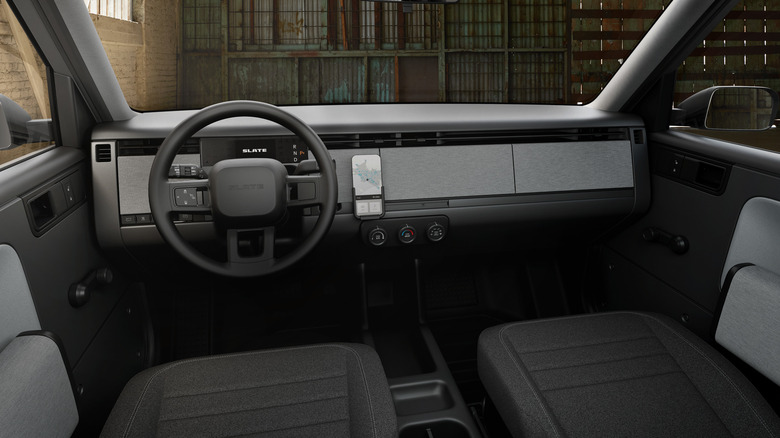 Interior of a Slate pickup.