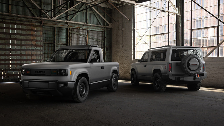 Slate Truck and SUV promotional photo in a warehouse