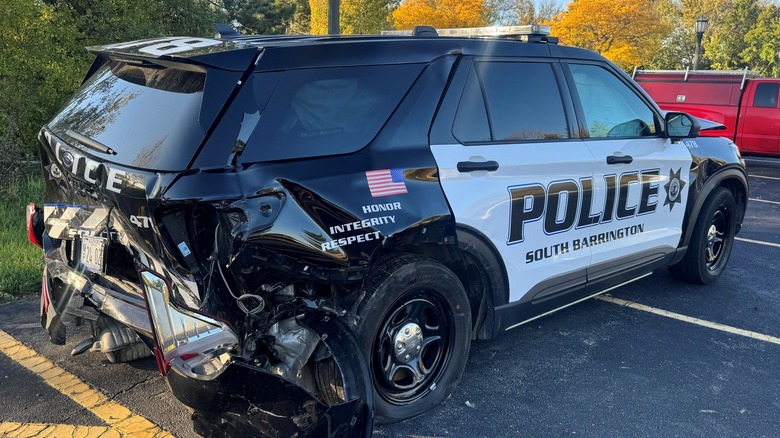 South Barrington police cruiser rear-ended by sleeping Tesla driver
