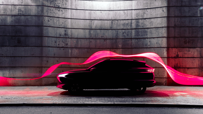 Car in a wind tunnel