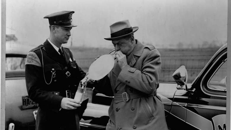 officer conducts a field sobriety test