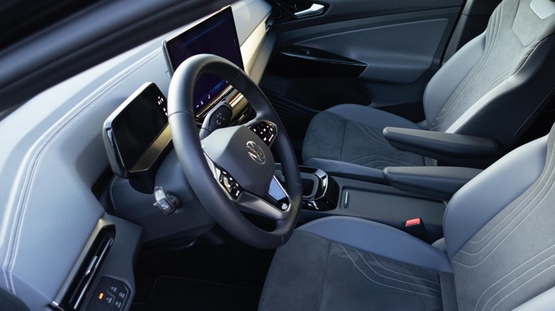 VW ID.4 interior featuring screens and buttons