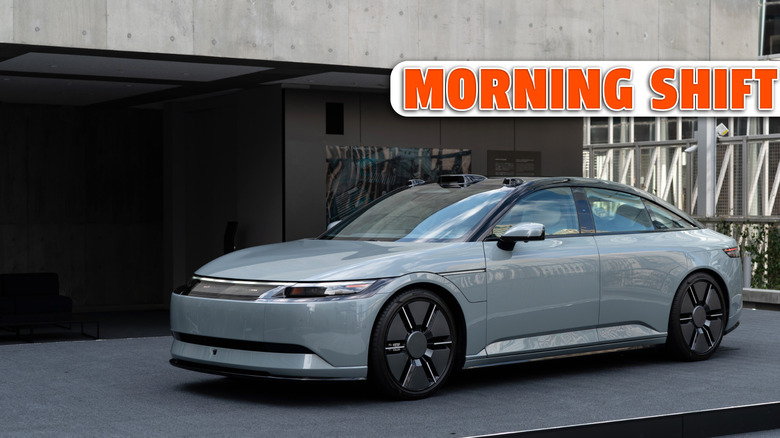 TOKYO, JAPAN - JANUARY 23: A prototype of Sony Honda Mobility Inc.'s Afeela electric vehicle is displayed in the Ginza Sony Park building during a media preview on January 23, 2025 in Tokyo, Japan. The building, formerly known as the Sony Building, has been reconstructed with the concept of the 'Garden of Ginza' at the heart of the Ginza shopping district. It is set to open to the public on January 26, featuring an exhibition of artworks themed around the company's six businesses, created in collaboration with six musicians as its inaugural project.