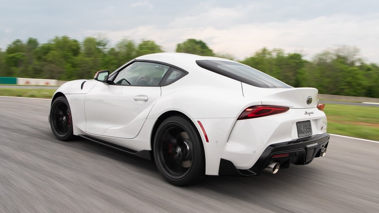Toyota Supra white rear 3/4
