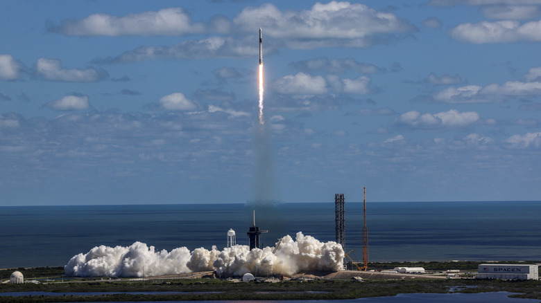 SpaceX Falcon 9 takes off