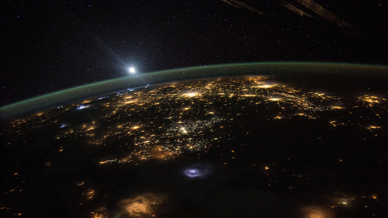 A view of the dark side of the Earth from the International Space Station