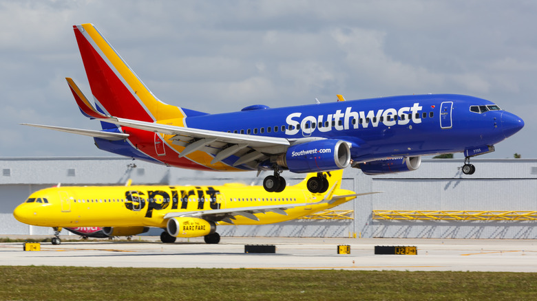 Fort Lauderdale, United States – April 6, 2019: Southwest Airlines Boeing 737-700 airplane at Fort Lauderdale airport (FLL) in the United States.
