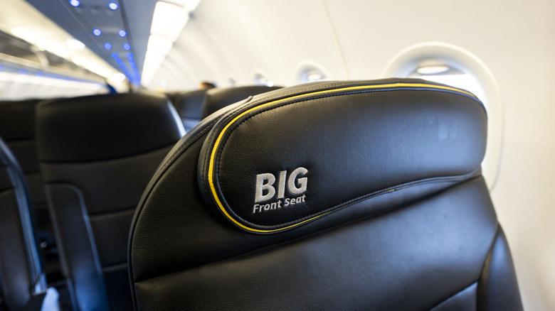The Big Front Seat on a Spirit Airlines at Newark Liberty International Airport (EWK) on January 15, 2026 in Newark, New Jersey.