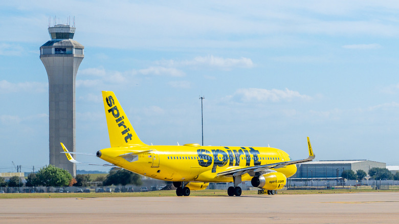 A Spirit Airlines aircraft prepares to depart from the Austin-Bergstrom International Airport on November 13, 2024 in Austin, Texas.