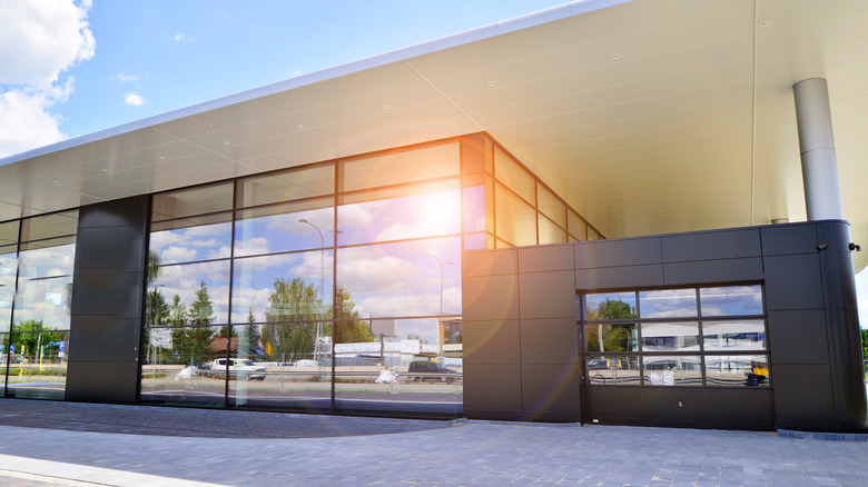 A new and empty car showroom