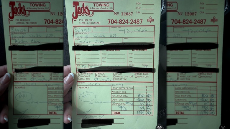 Audra Cline's $1,195 towing bill