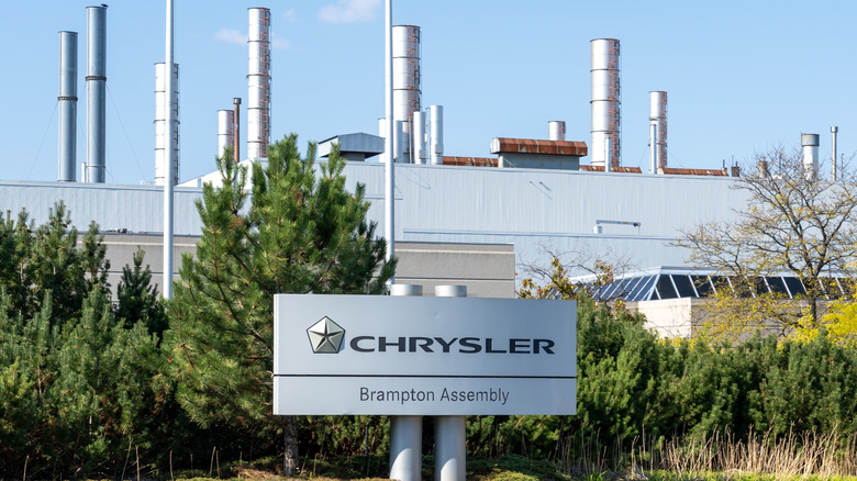 Brampton, Ontario, Canada- October 4, 2025: Chrysler Brampton Assembly Plant in Brampton, Ontario, Canada, the American subsidiary of Fiat Chrysler Automobiles N.V.