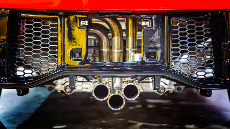 A sports car exhaust