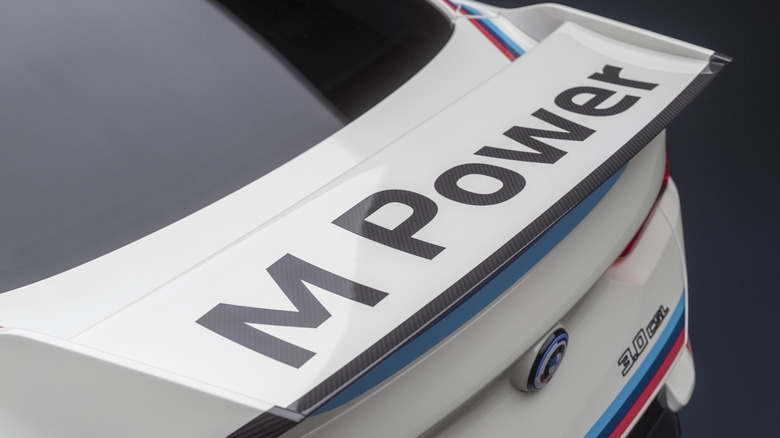 2024 BMW 3.0 CSL rear wing with M-Power written on it