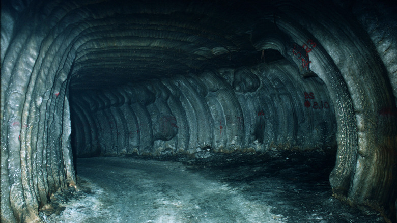 Tunnels wind through subterranean chambers June 1, 1980 in West Hackberry, LA. Begun under President Ford to reduce the threat of oil embargoes, the Strategic Petroleum Reserve stores crude oil in huge underground salt caverns along the Gulf of Mexico, a natural choice due to the proximity of many refineries and distribution points.